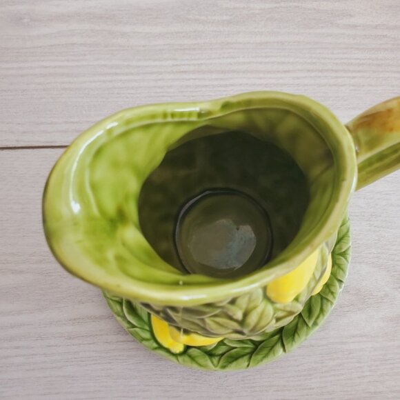 Vintage 70s 80s Japan Relpo Porcelain Style Fruit Lemon Tree Leaf Pitcher - Picture 4 of 8